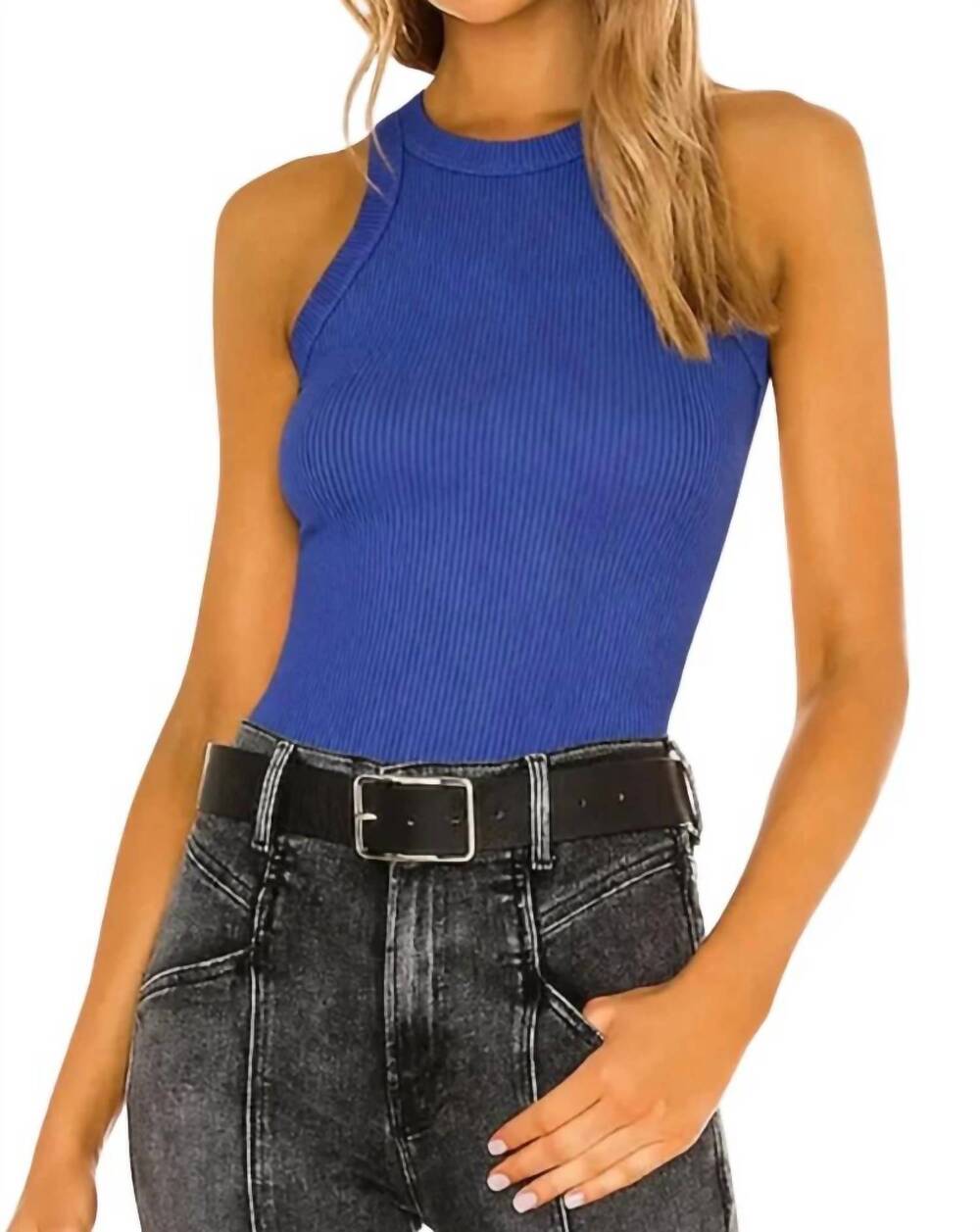 NEW BANDIER rivington ribbed tank top in dazzling blue